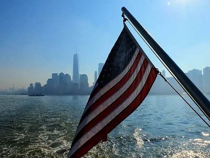 Ellis Island New Yorkissa - nakyma Manhattanille