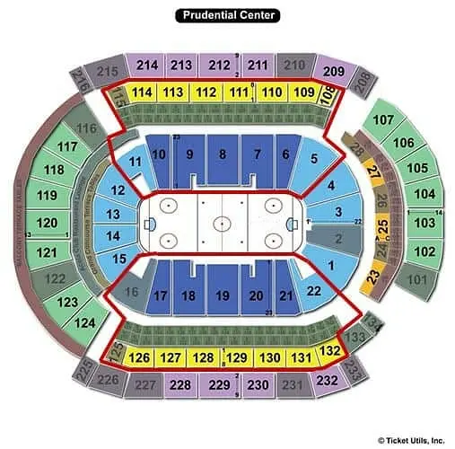 New Jersey Devils - Prudential Center paikkakartta