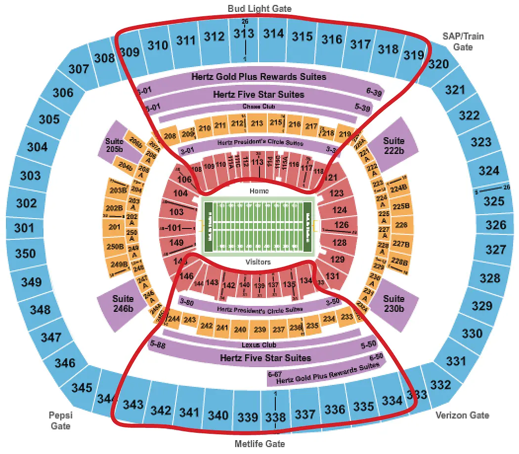 New York Giants -liput - Metlife Katsomokartta