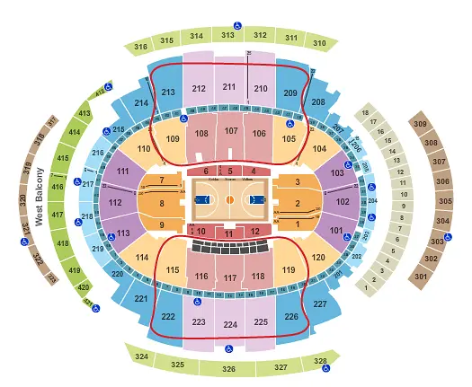 New York Knicks -liput - Madison Square Garden Katsomokartta