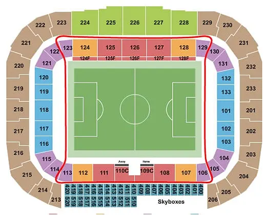 New York Red Bulls -liput - Sports Illustrated Stadium katsomokartta