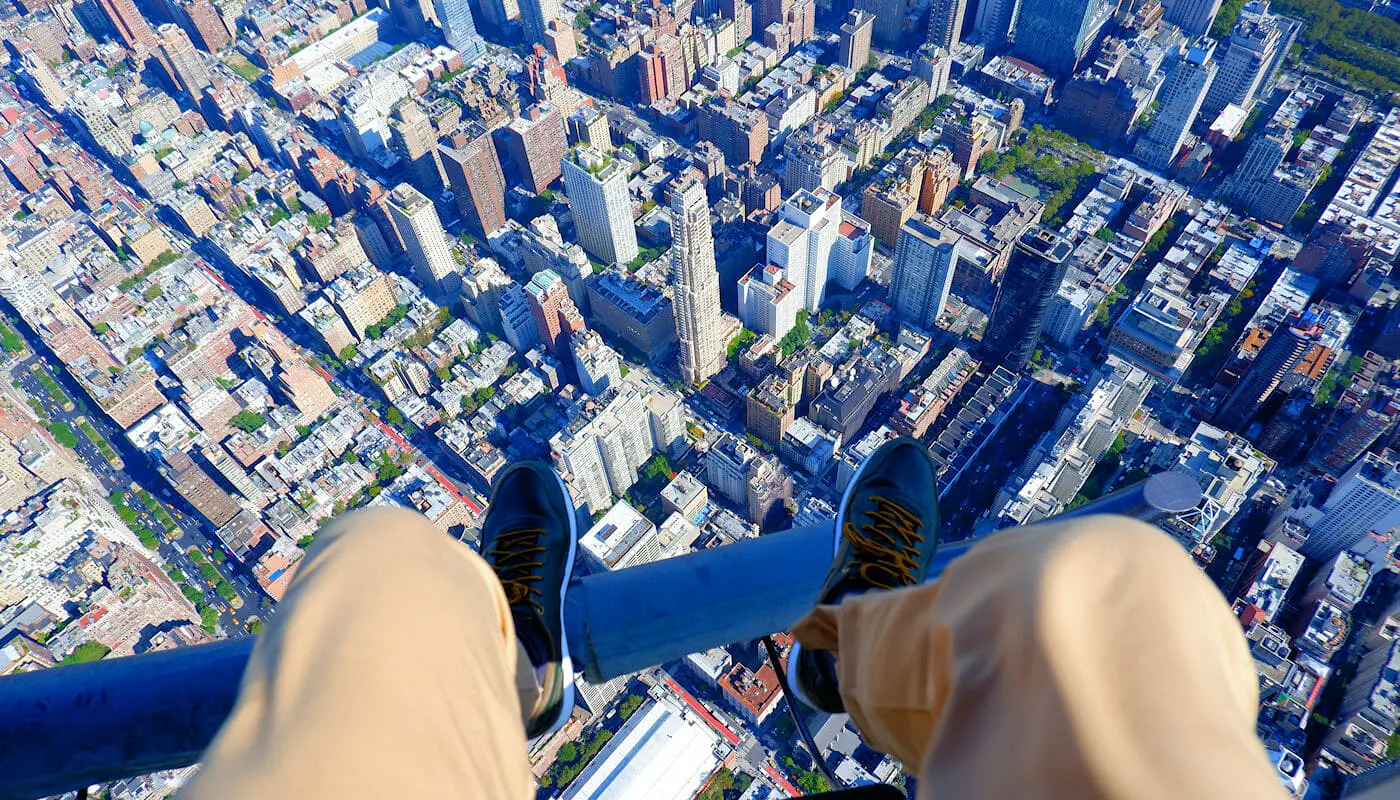 Helikopterilento ilman ovia New Yorkissa - kenkäselfie