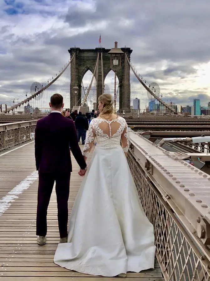 Hääkuvaaja New Yorkissa - Brooklynin silta