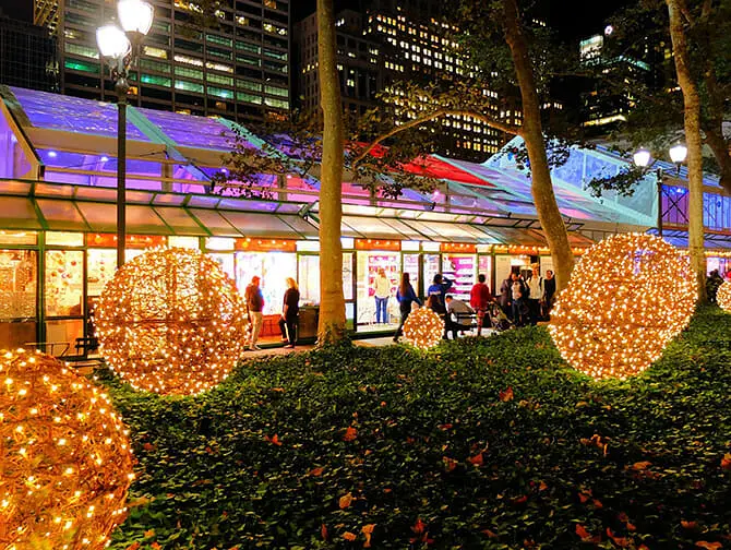 Joulumarkkinat New Yorkissa - Bryant Park