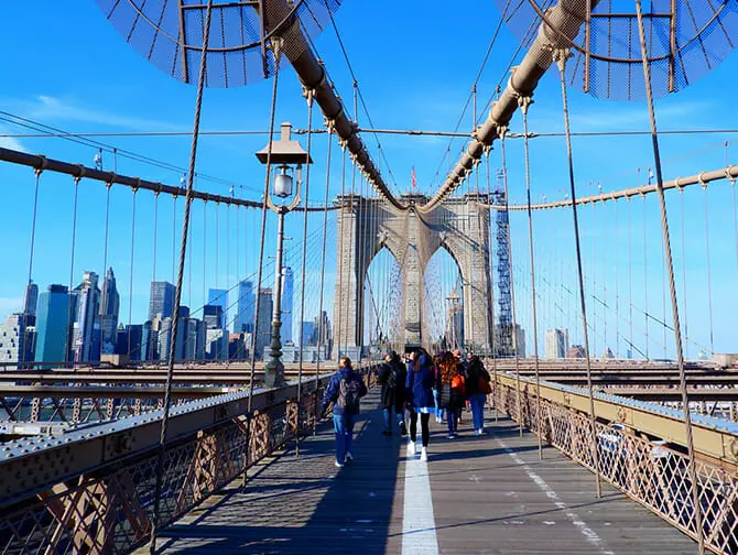 K&auml;velyreitit New Yorkissa - DUMBO-Brooklyn Bridge