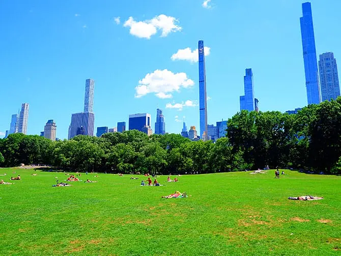Pyörän vuokraus New Yorkissa ja piknik - piknikpaikka