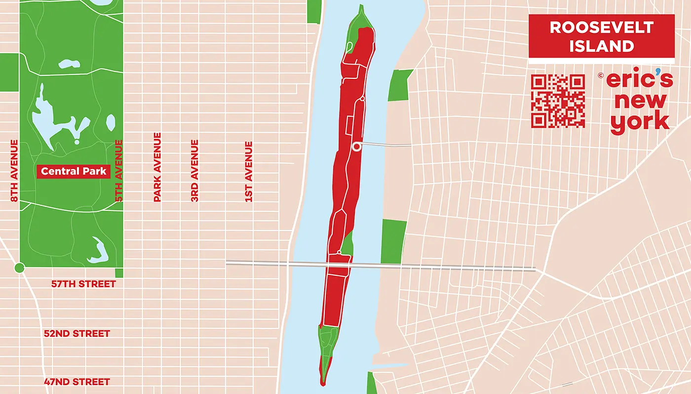 Roosevelt Island New Yorkissa - Ilmainen Kartta