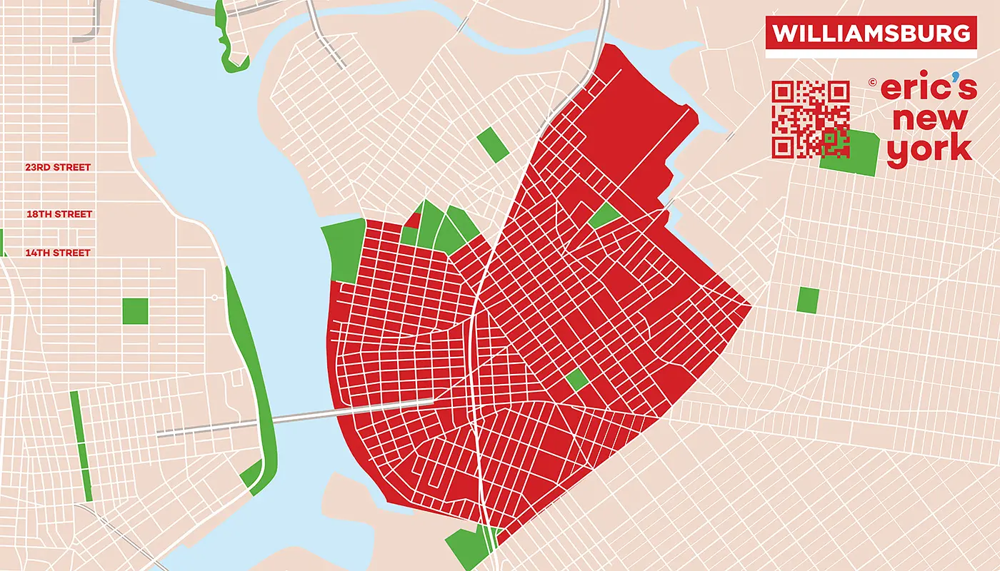 Williamsburg New Yorkissa - Ilmainen Kartta