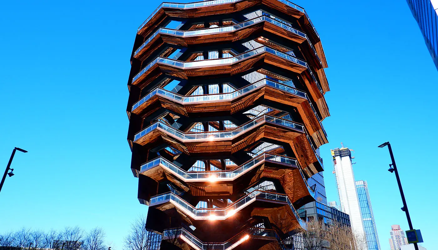Kävelyreitti High Line Park - Hudson Yards New Yorkissa - Näkymä kävelyreitiltä
