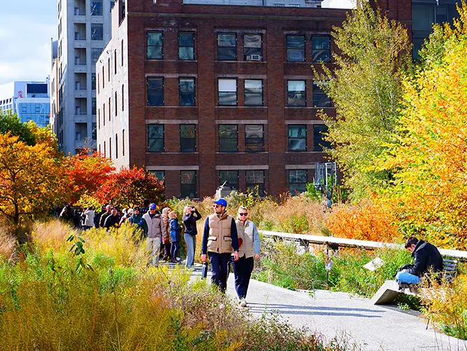 Kävelyreitti High Line Park - Hudson Yards New Yorkissa